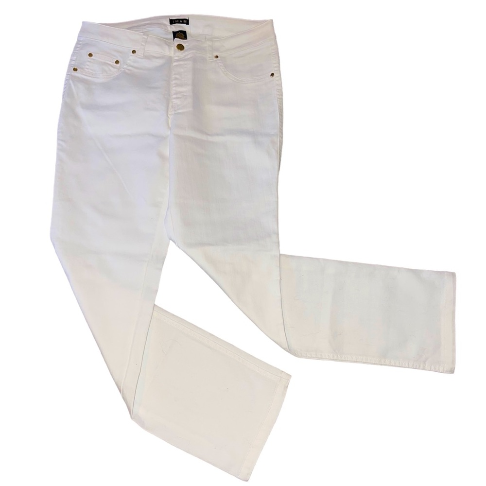 Women’s IMAN Global Chic 5 Pocket White Jeans Regular Fit Size Medium EUC
